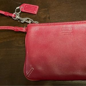 Small red Coach wristlet